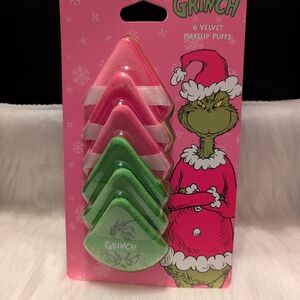Grinch Velvet Makeup Puffs - Pink and Green